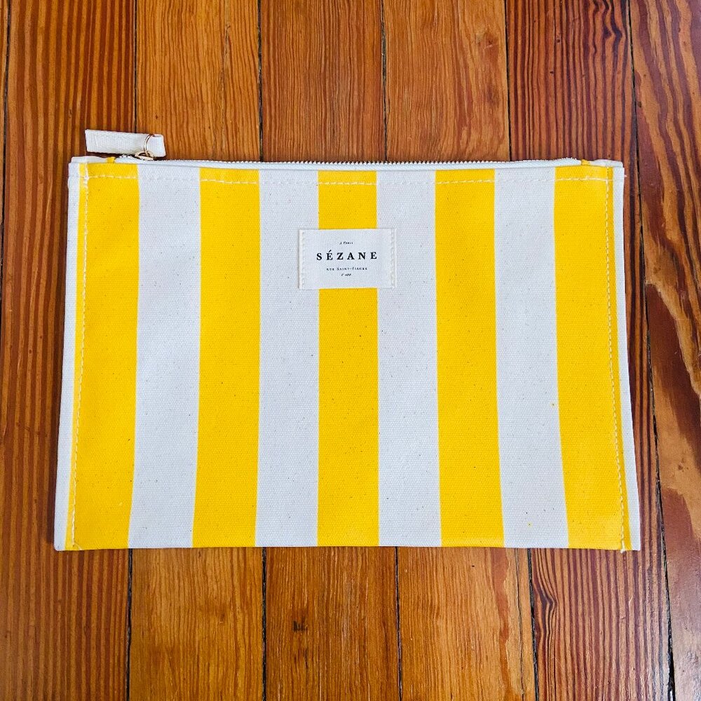 Sezane zip waxed canvas bag